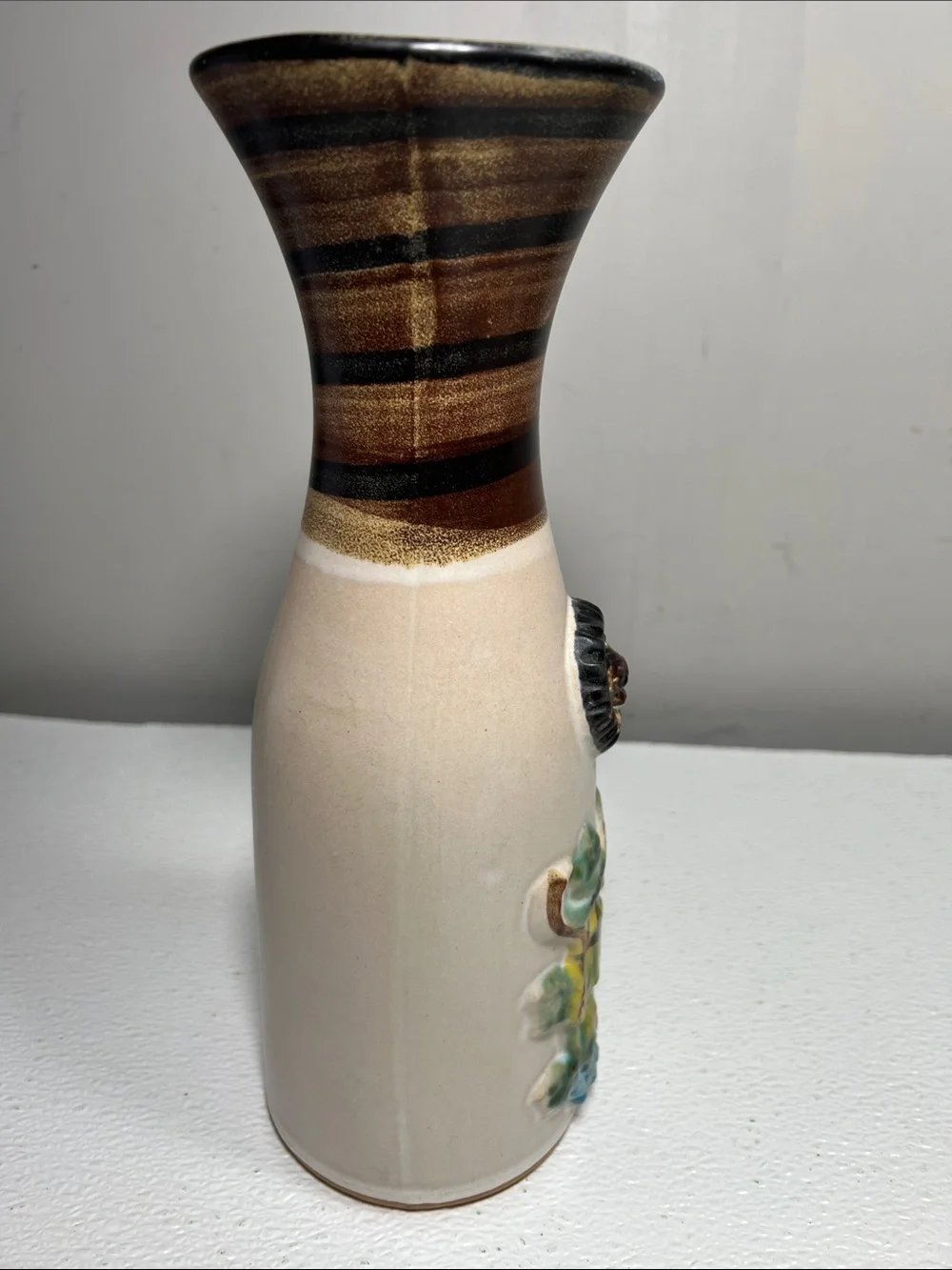 Vintage 1970 Pacific Stoneware inc. Bob Welsh signed Vin Wine Carafe Pitcher